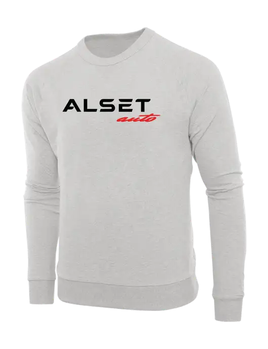 Allmade Granite Grey Heather Organic French Terry Crewneck Sweatshirt w/Alset Auto Logo
