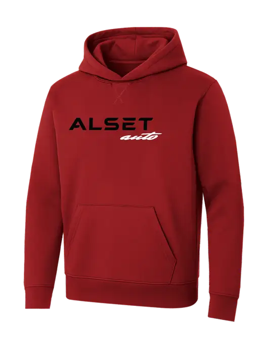 Allmade Revolution Red Organic French Terry Pullover Hoodie w/Alset Auto Logo