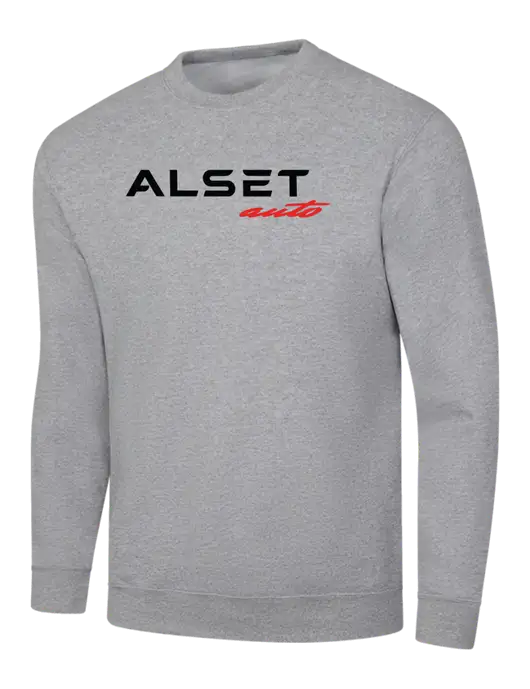 Light Grey Heather 7.8 oz Ring Spun Crew Sweatshirt w/Alset Auto Logo