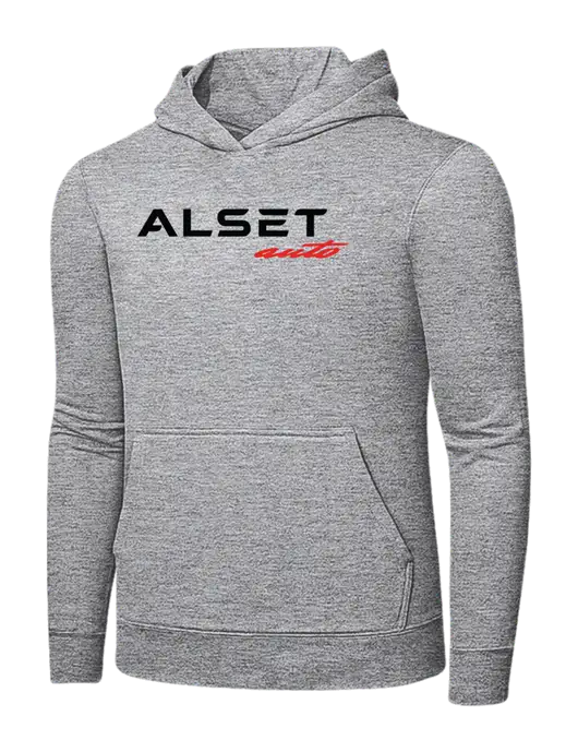 Light Grey Heather 7.8 oz Ring Spun Hooded Sweatshirt w/Alset Auto Logo