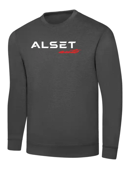 Charcoal 7.8 oz Ring Spun Crew Sweatshirt w/Alset Auto Logo