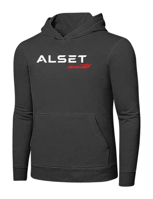 Charcoal 7.8 oz Ring Spun Hooded Sweatshirt w/Alset Auto Logo