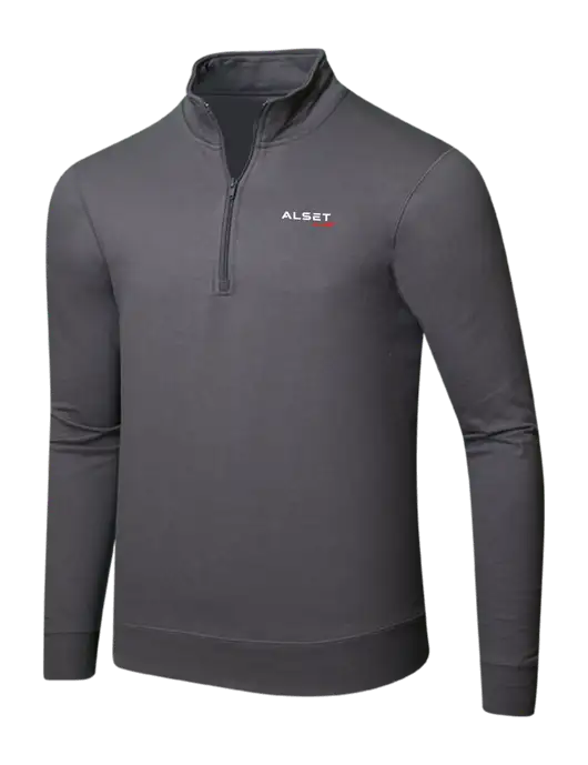 Charcoal 8.5 oz Ring Spun 1/4 Zip Pullover Sweatshirt w/Alset Auto Logo