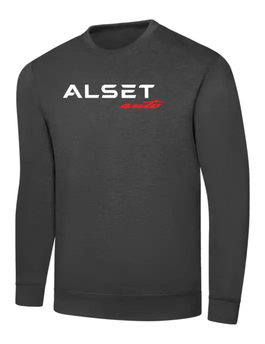 Dark Heather Grey 7.8 oz Ring Spun Crew Sweatshirt w/Alset Auto Logo