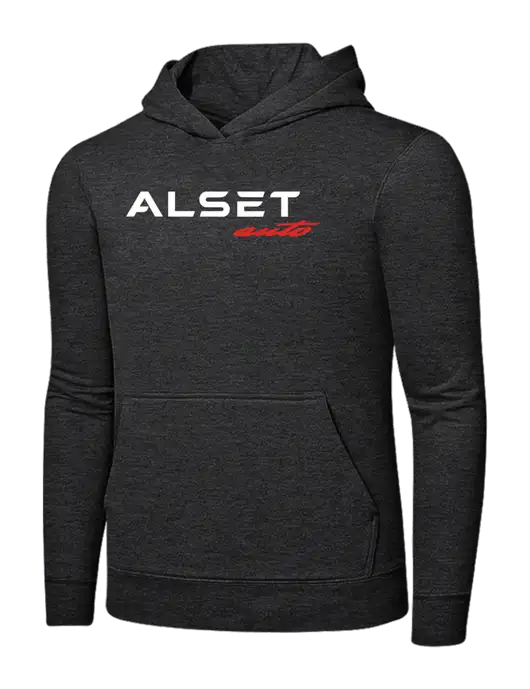 Dark Heather Grey 7.8 oz Ring Spun Hooded Sweatshirt w/Alset Auto Logo
