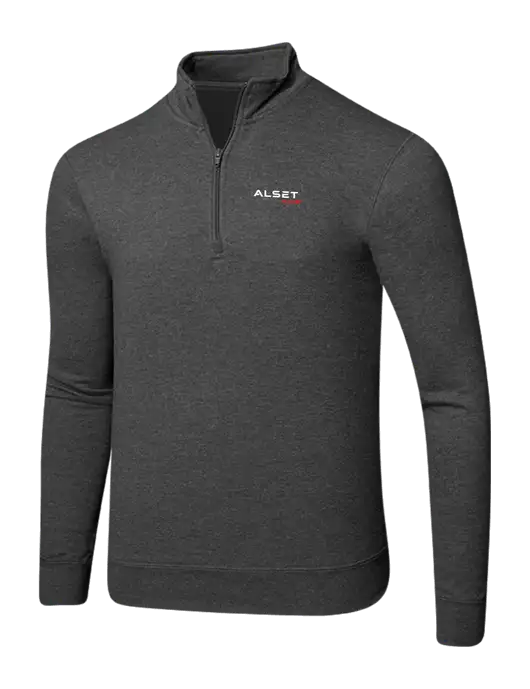 Dark Heather Grey 8.5 oz Ring Spun 1/4 Zip Pullover Sweatshirt w/Alset Auto Logo