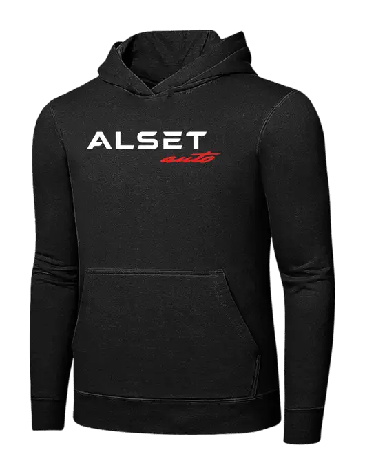 Jet Black 7.8 oz Ring Spun Hooded Sweatshirt w/Alset Auto Logo