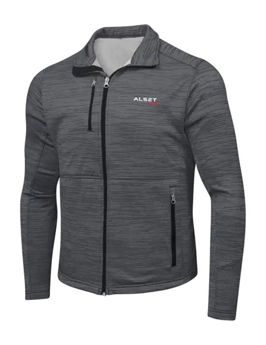 Dark Grey Digi Stripe Fleece Jacket w/Alset Auto Logo