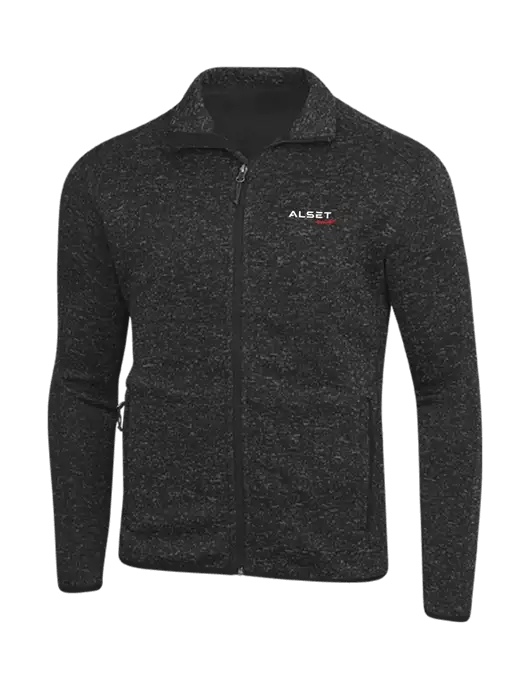 Black Heather Sweater Fleece Jacket w/Alset Auto Logo