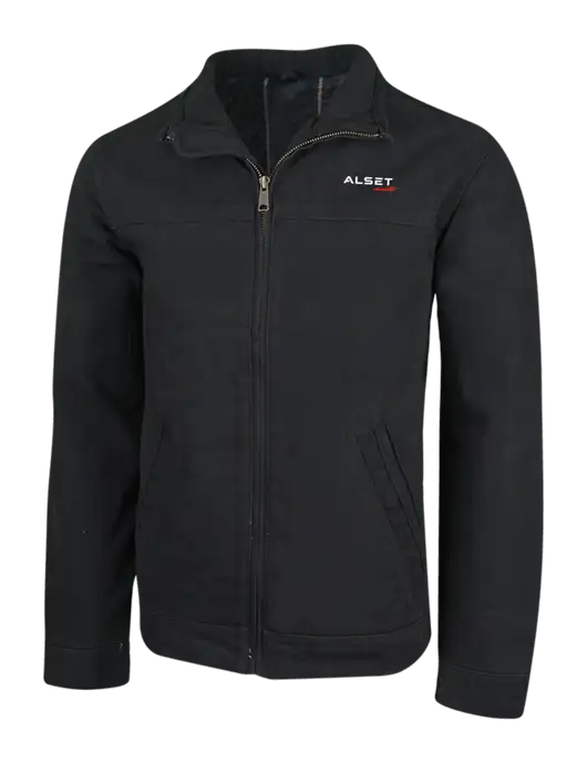 Cornerstone Black Washed Duck Cloth Flannel Lined Work Jacket w/Alset Auto Logo