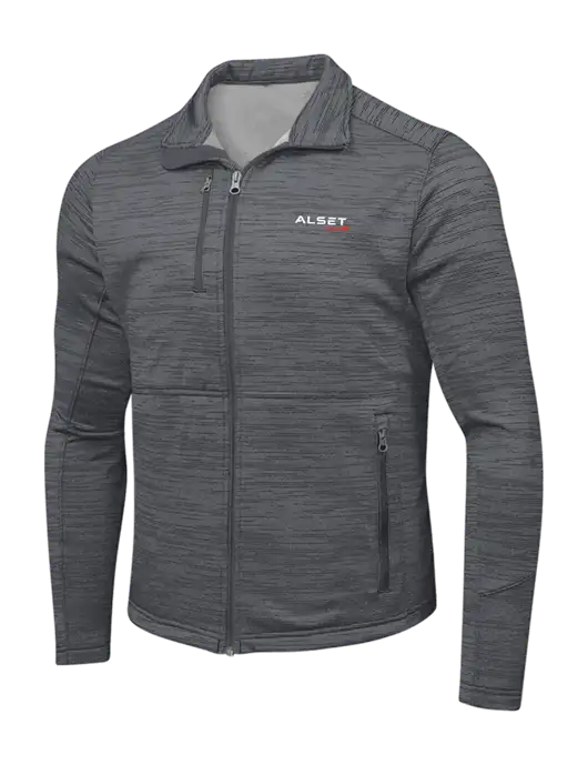 Medium Grey Digi Stripe Fleece Jacket w/Alset Auto Logo