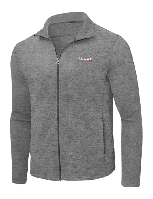 Medium Grey Heather Microfleece Full-Zip Jacket w/Alset Auto Logo