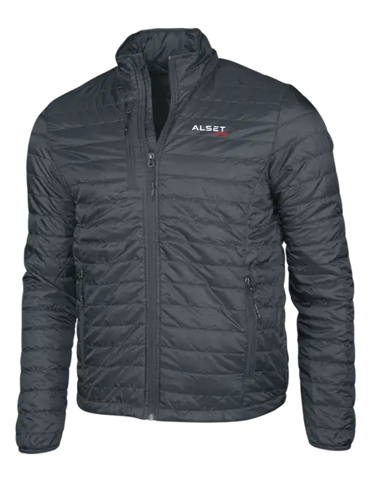 Dark Grey Puffy Packable Jacket w/Alset Auto Logo