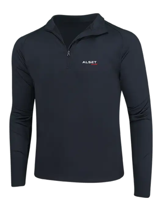 Black Sport Wick Stretch 1/4 Zip Pullover w/Alset Auto Logo