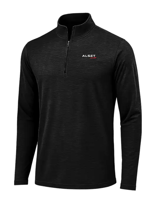 Black Triad Solid Posicharge Tri-Blend Wicking 1/4 Zip Pullover w/Alset Auto Logo