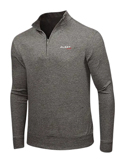 Charcoal Heather/Medium Heather Grey Interlock 1/4 Zip w/Alset Auto Logo
