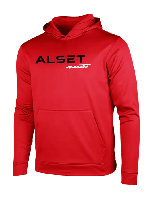 Deep Red Sport-Wick Fleece Hooded Pullover w/Alset Auto Logo