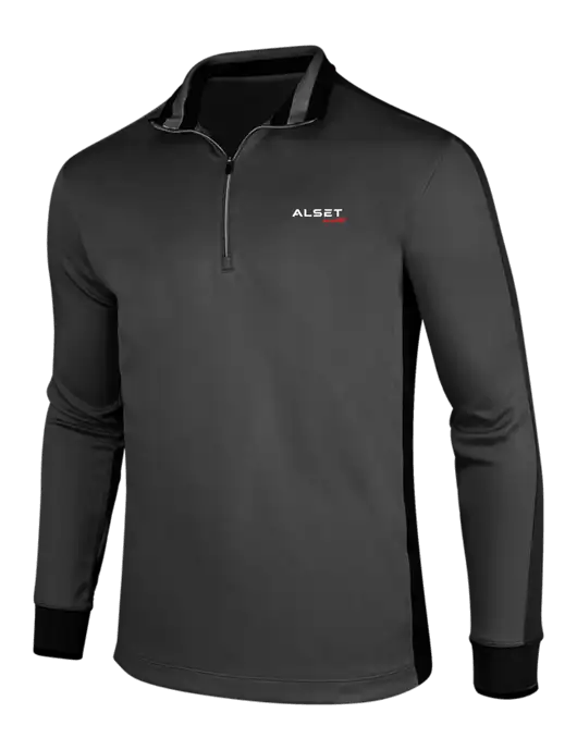NIKE Anthracite Heather/Black Dry-Fit 1/2 Zip Cover-Up w/Alset Auto Logo