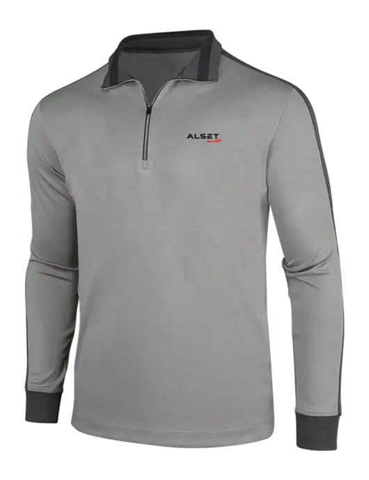 NIKE Athletic Grey/Heather Dark Grey Dry-Fit 1/2 Zip Cover-Up w/Alset Auto Logo