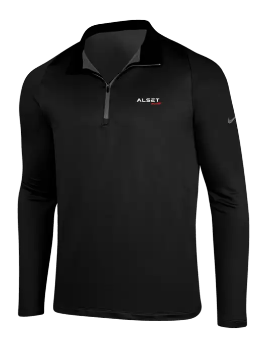 NIKE Black/Dark Grey Dry-Fit Stretch 1/2 Zip Cover-Up w/Alset Auto Logo