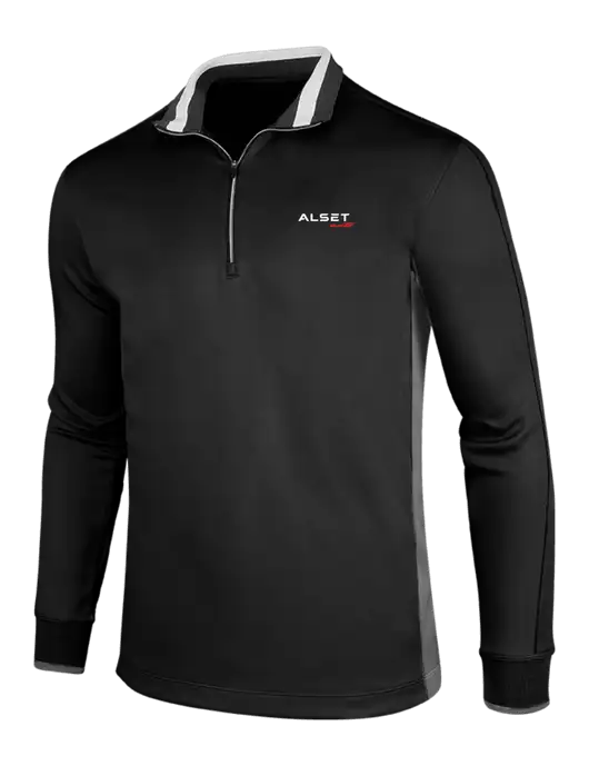 NIKE Black/Dark Grey/White Dry-Fit 1/2 Zip Cover-Up w/Alset Auto Logo