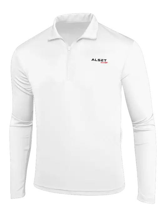 White PosiCharge Competitor 1/4 Zip Pullover w/Alset Auto Logo