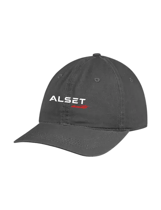 Garment Washed Unstructured Twill Charcoal Cap w/Alset Auto Logo