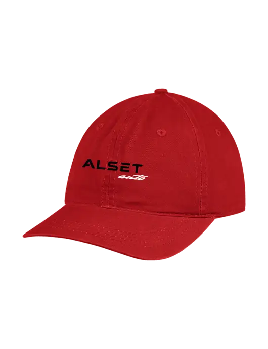 Garment Washed Unstructured Twill Red Cap w/Alset Auto Logo