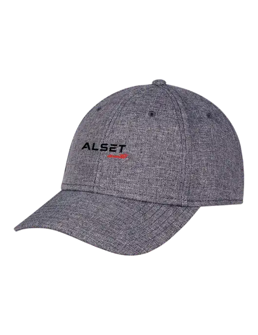 Heather Charcoal Structured Linen Look Cap Hook & Loop w/Alset Auto Logo