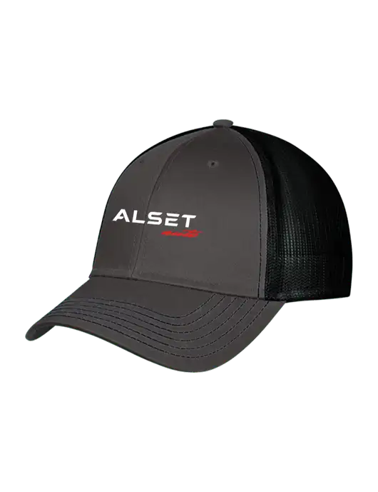 Charcoal & Black Mesh Trucker Cap Snap Back w/Alset Auto Logo