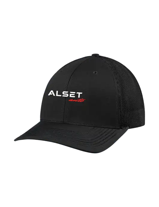 Richardson Adjustable Snapback Original 112 Trucker Cap Black w/Black Mesh w/Alset Auto Logo