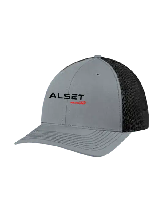 Richardson Adjustable Snapback Original 112 Trucker Cap Heather Grey w/Black Mesh w/Alset Auto Logo