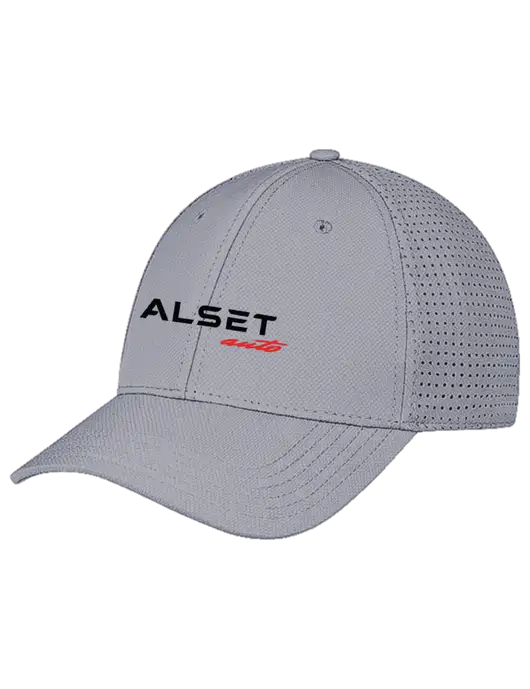 Grey Performance Stretchable Cap Hook & Loop w/Alset Auto Logo