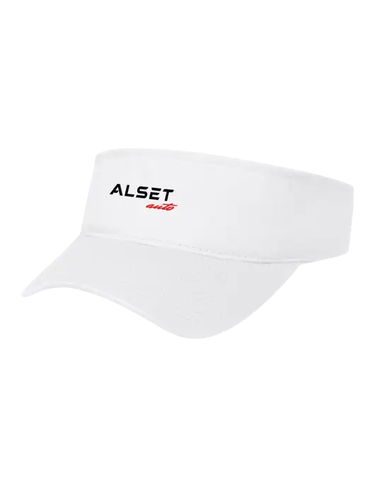 White Cap Visor w/Alset Auto Logo