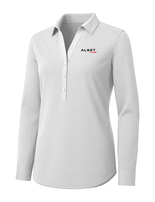Womens White City Stretch Shirt w/Alset Auto Logo