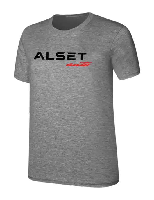Womens Ring Spun Light Grey Heather 4.5 oz T-Shirt w/Alset Auto Logo