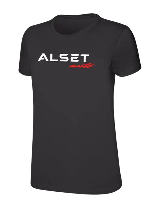 Womens Ring Spun Charcoal 4.5 oz T-Shirt w/Alset Auto Logo