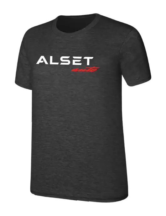 Womens Ring Spun Dark Heather Grey 4.5 oz T-Shirt w/Alset Auto Logo