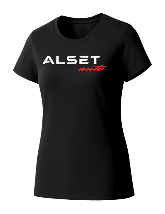 Womens Seriously Soft Black T-Shirt w/Alset Auto Logo