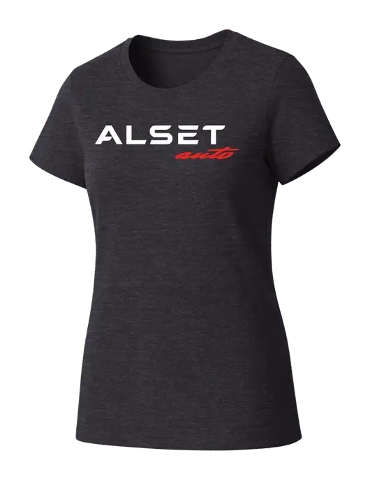 Womens Seriously Soft Heathered Charcoal T-Shirt w/Alset Auto Logo