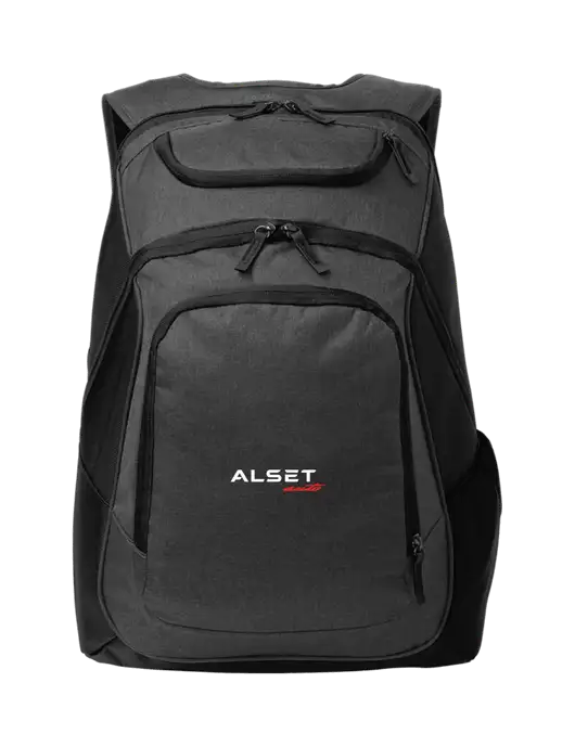 Executive Graphite Heather/Black Laptop Backpack w/Alset Auto Logo