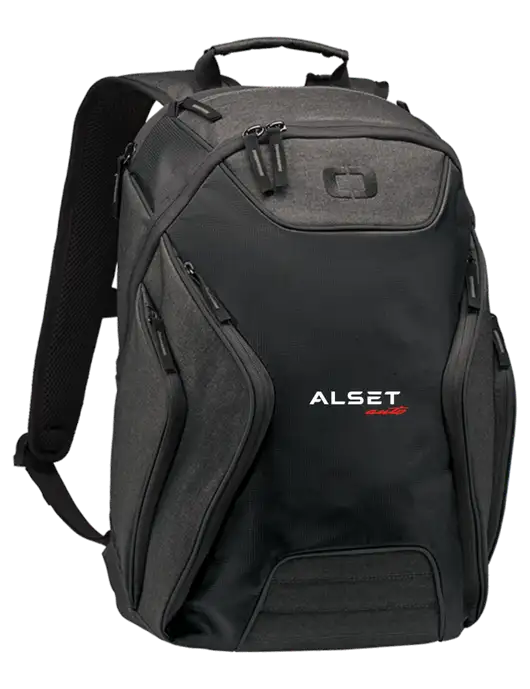 OGIO Black/Heather Grey Hatch Laptop Backpack
 w/Alset Auto Logo