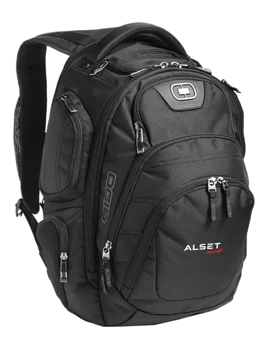 OGIO Black Stratagem Laptop Backpack w/Alset Auto Logo