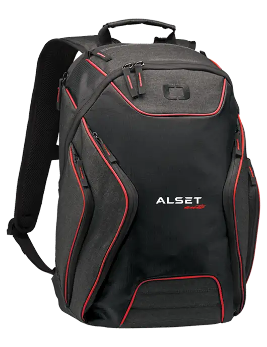 OGIO Red/Heather Grey Hatch Laptop Backpack
 w/Alset Auto Logo