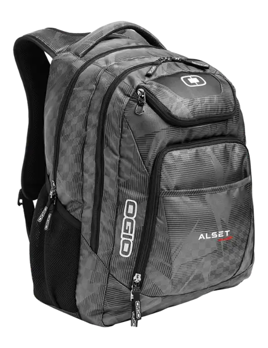 OGIO Race Day Silver Excelsior Laptop Backpack w/Alset Auto Logo
