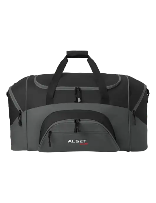 Standard Colorblock Black/Dark Grey Sport Duffel w/Alset Auto Logo