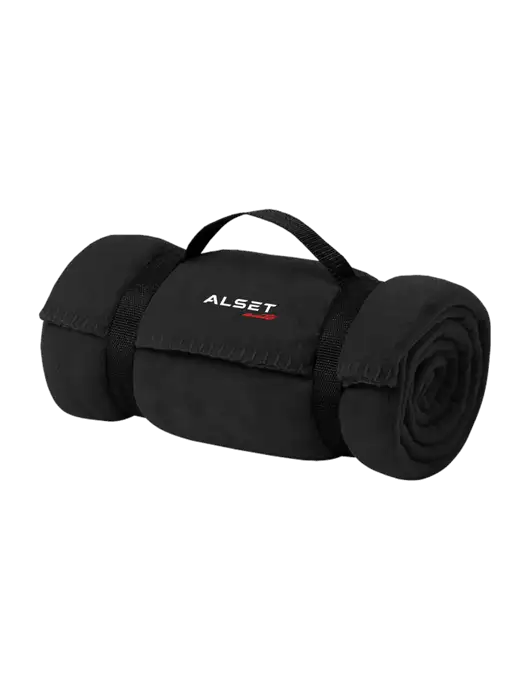 Casual Black Fleece Blanket With Strap w/Alset Auto Logo