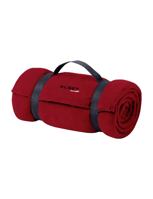 Casual Red Fleece Blanket With Strap w/Alset Auto Logo