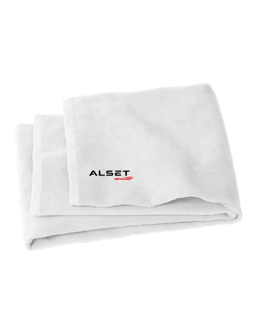 White Beach Towel w/Alset Auto Logo
