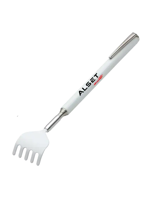 Telescopic White Back Scratcher w/Alset Auto Logo